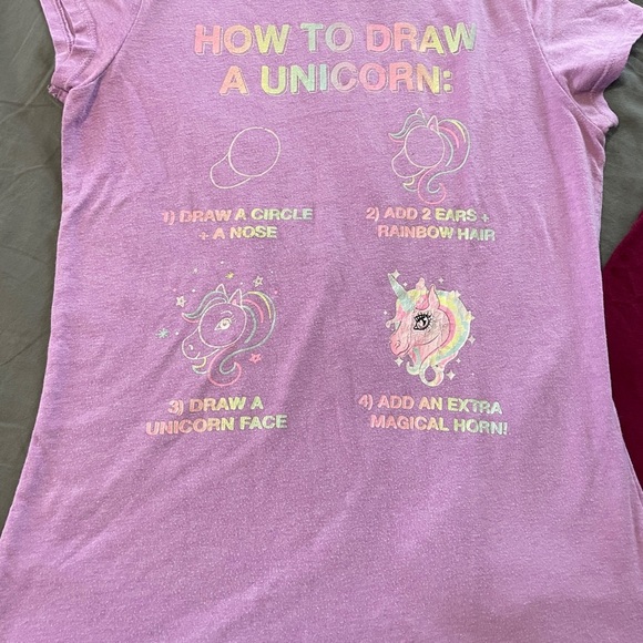 The children’s place bundle of girls unicorn tshirts sz 10/12 - Picture 6 of 10